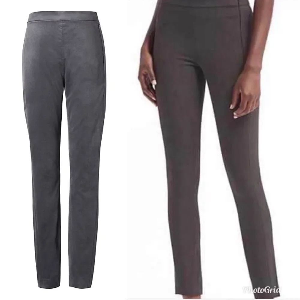 Banana Republic Gray Dark Charcoal DEVON LEGGING FIT STRETCH VELVET ANKLE PANT